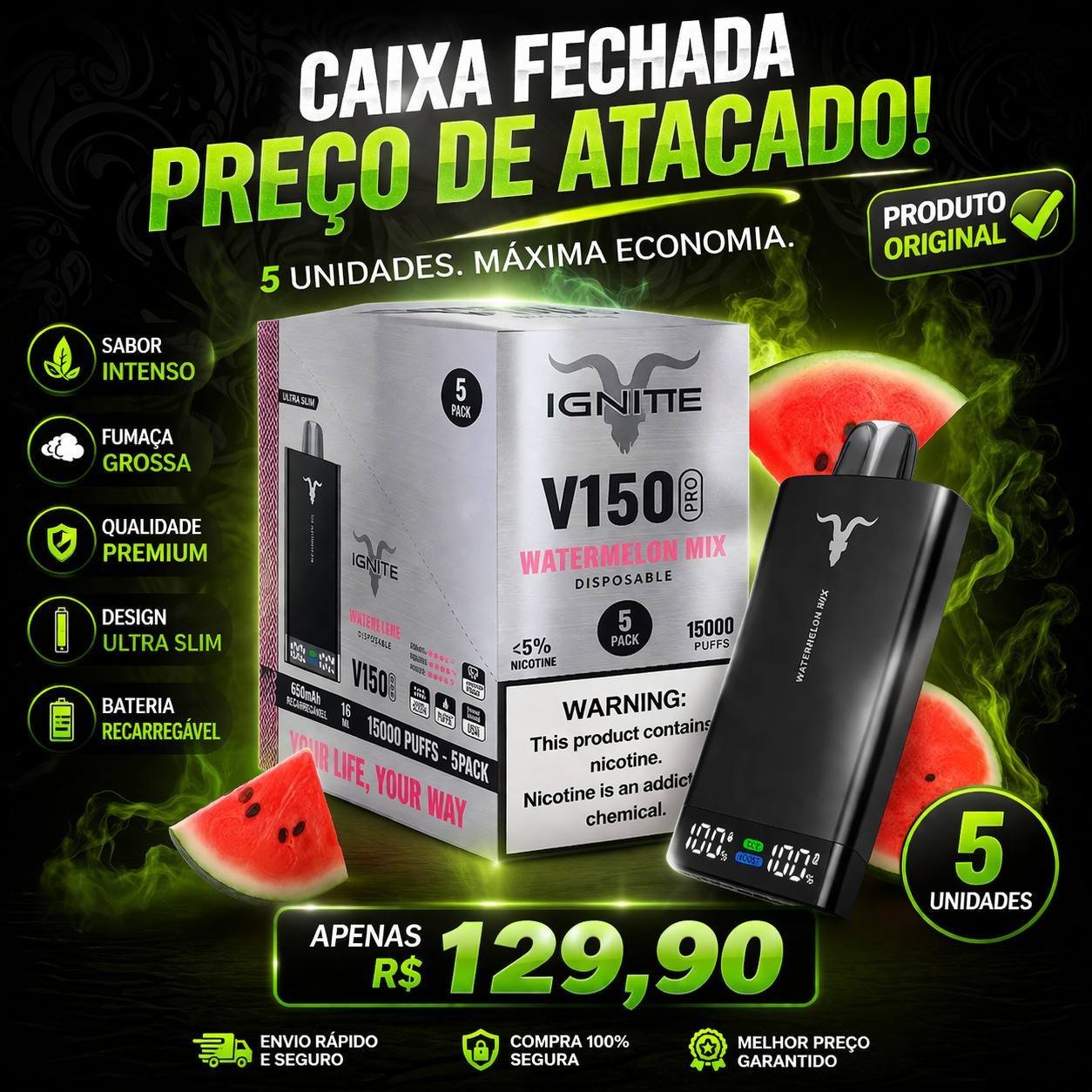 Ignitte V150 Pro — Caixa 5 unidades